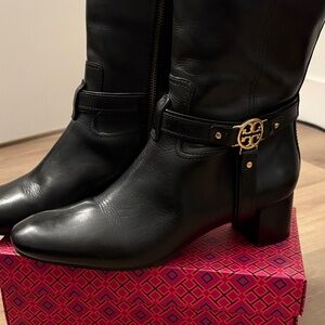 Tory Burch Black Heeled Riding Boots